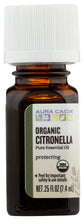 AURA CACIA: Organic Citronella Pure Essential Oil, 0.25 oz
