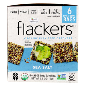 DOCTOR IN THE KITCHEN: Sea Salt Flaxseed Crackers 6 Bags, 5.6 oz