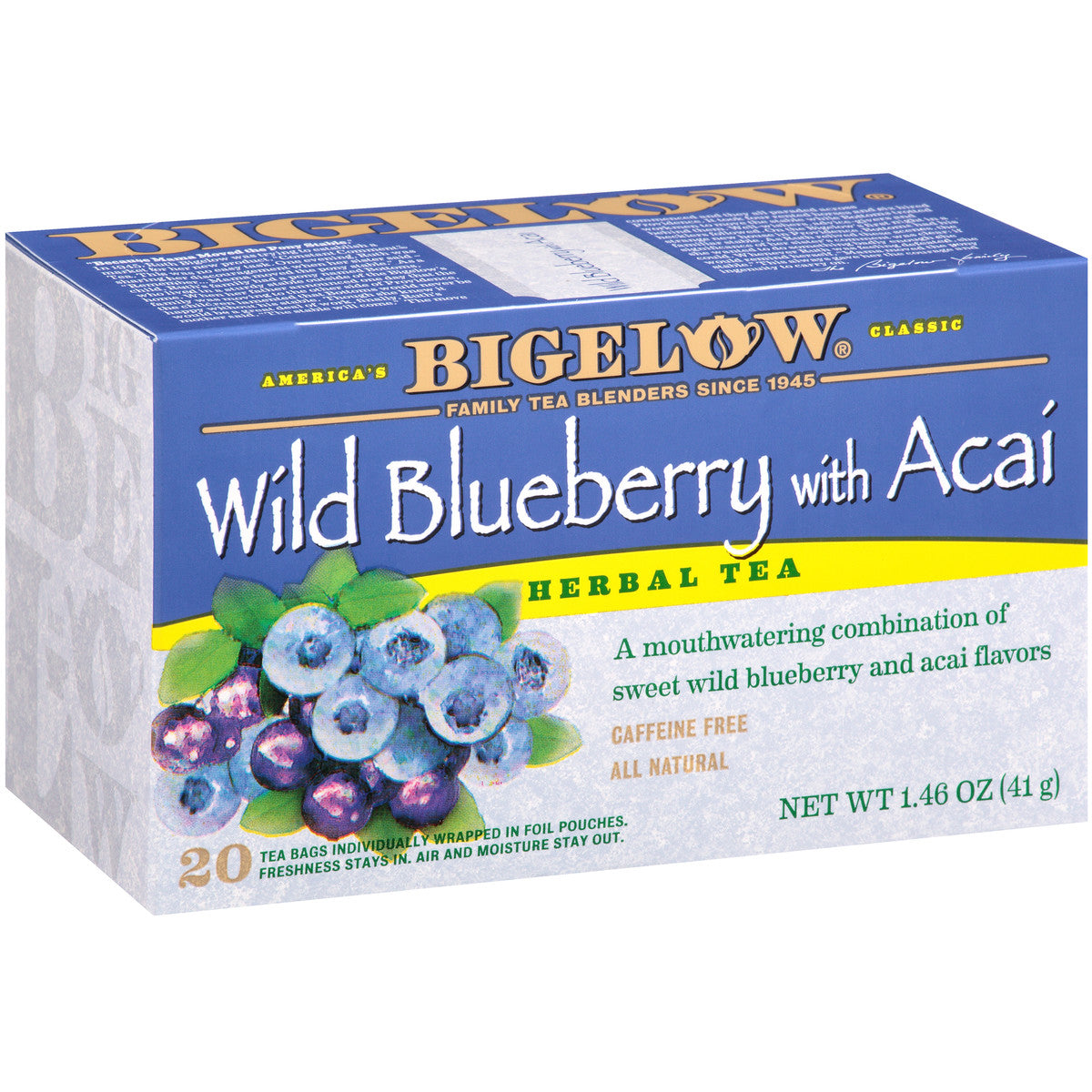 BIGELOW: Wild Blueberry with Acai Herbal Tea 20 Bags, 1.46 oz